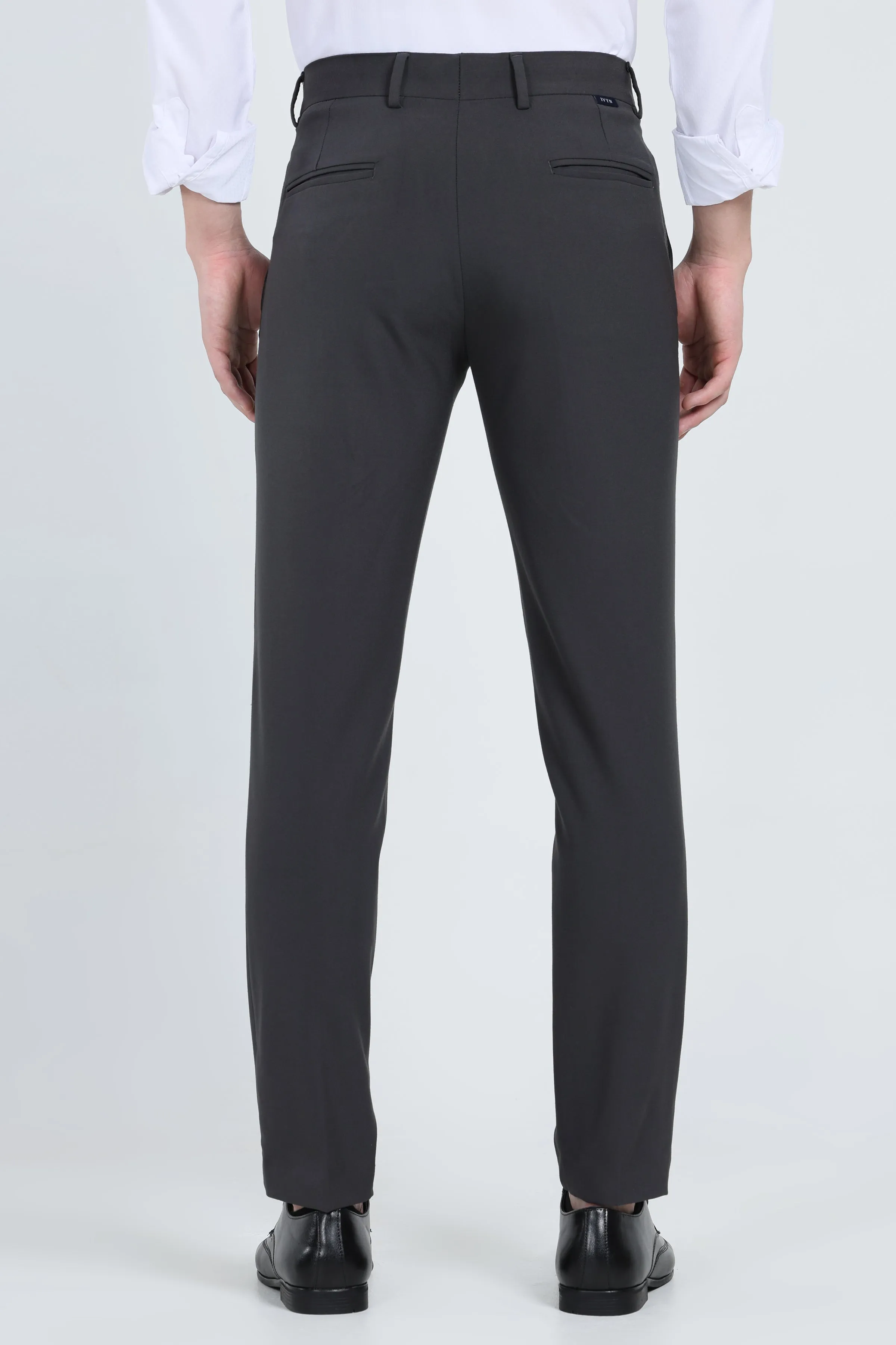 Ivyn Elegant Charcoal Slim-Fit Formal Trousers