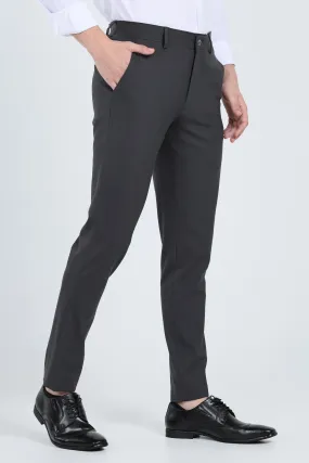 Ivyn Elegant Charcoal Slim-Fit Formal Trousers