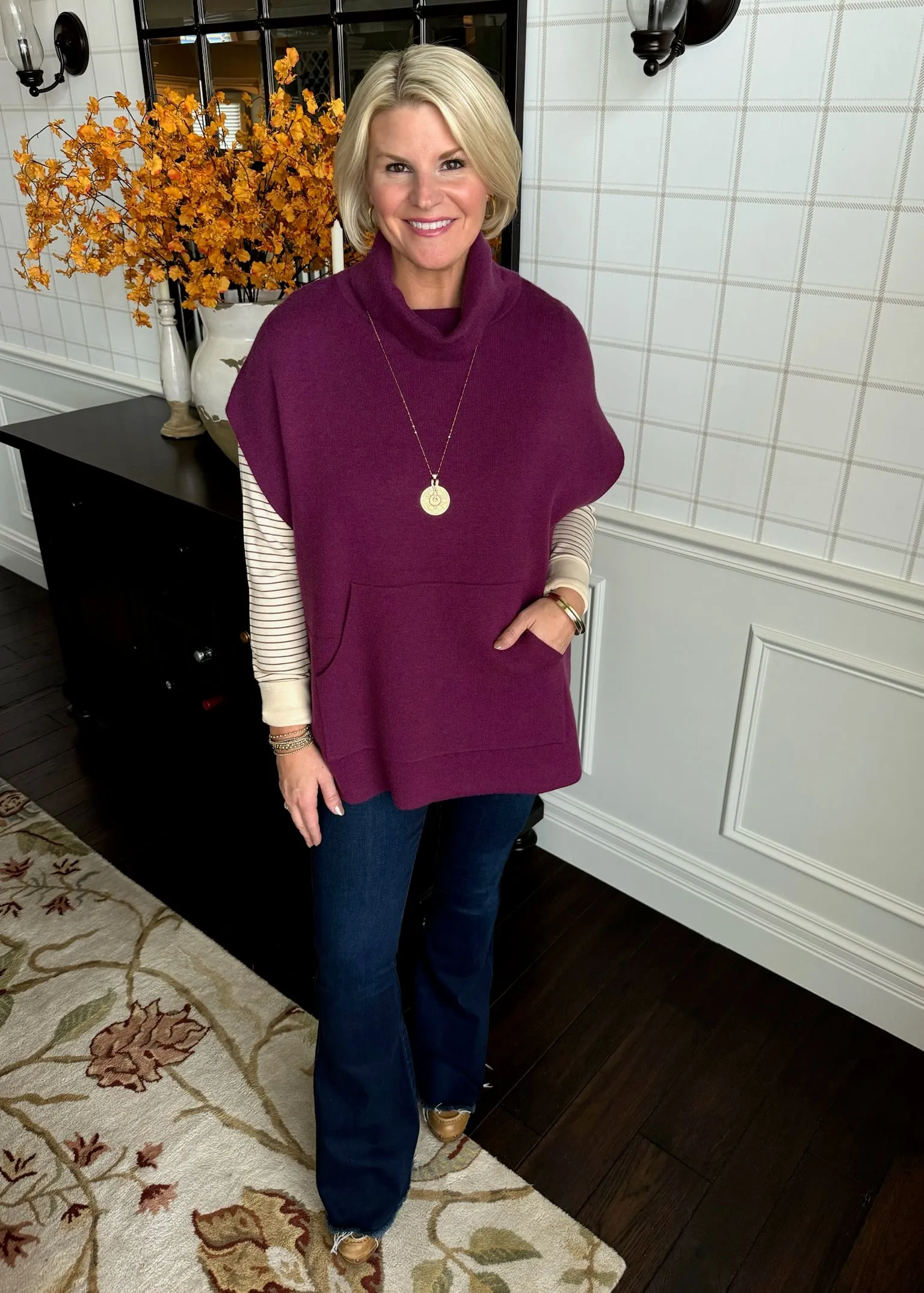 Kerisma Kanga Poncho in Purple Wine