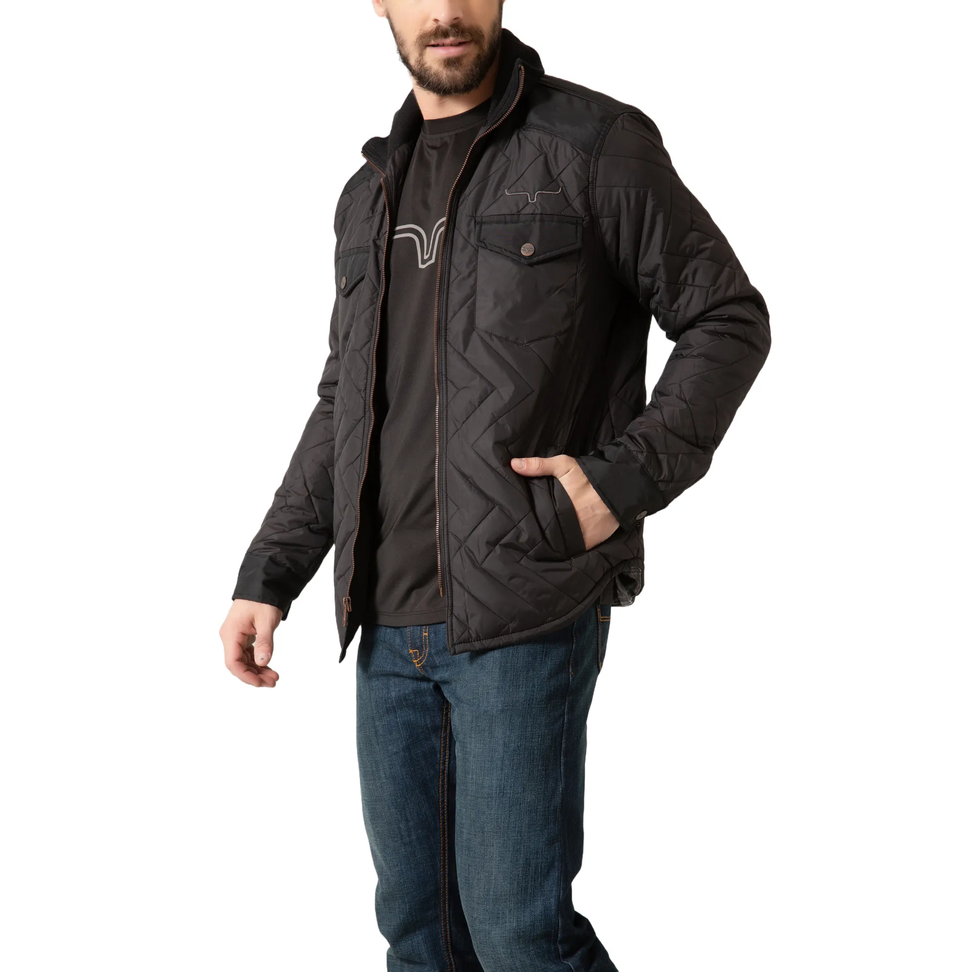 Kimes Ranch Men's Skink Black Quilted Jacket MJA0000003-BK001