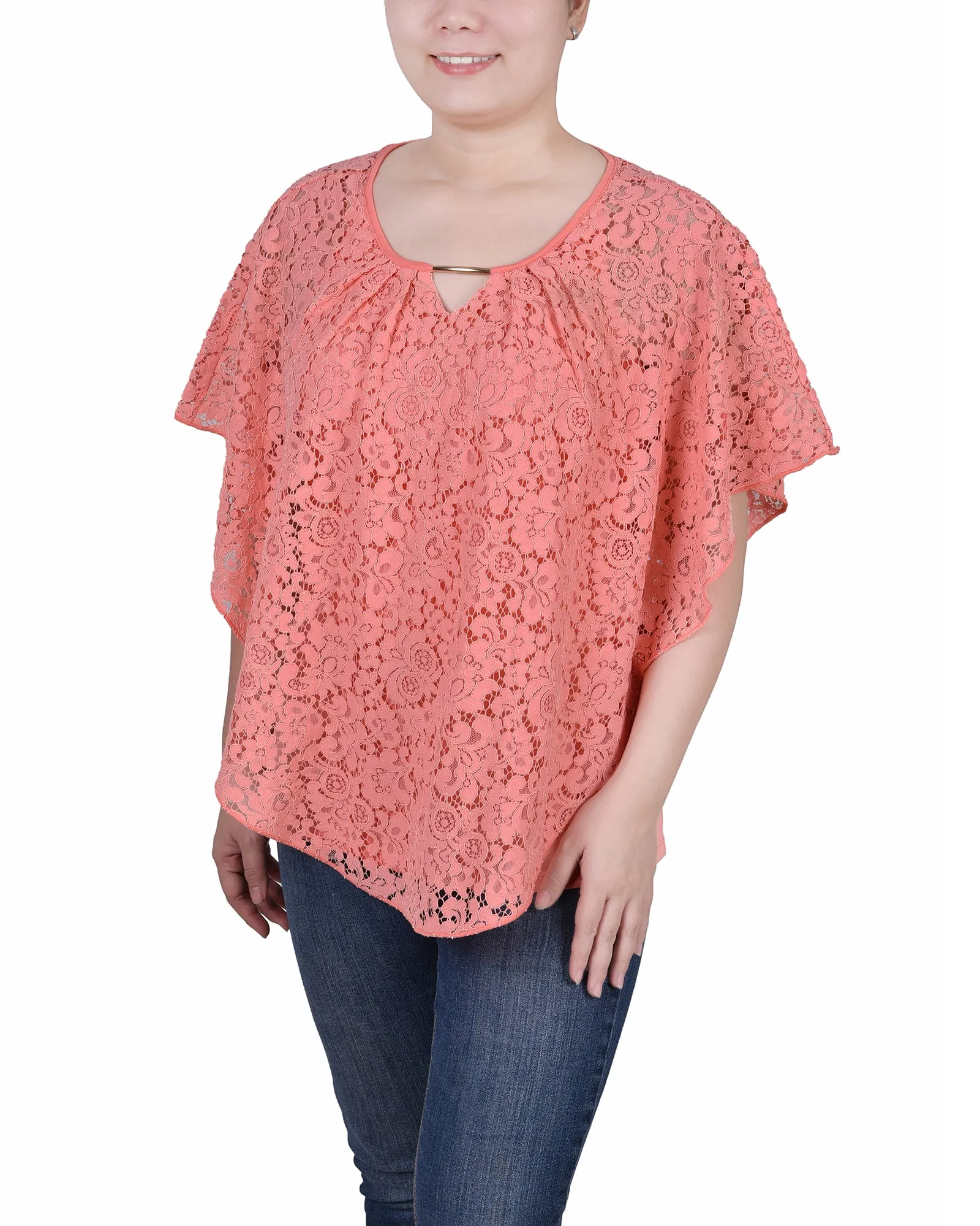 Lace Poncho With Bar