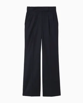 Light Wool Gabardine Flared Trousers