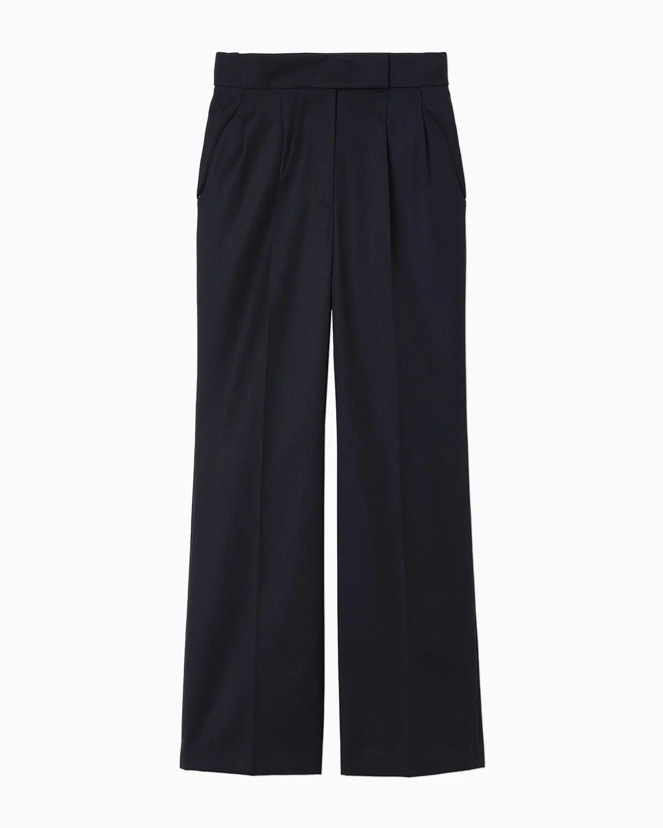 Light Wool Gabardine Flared Trousers