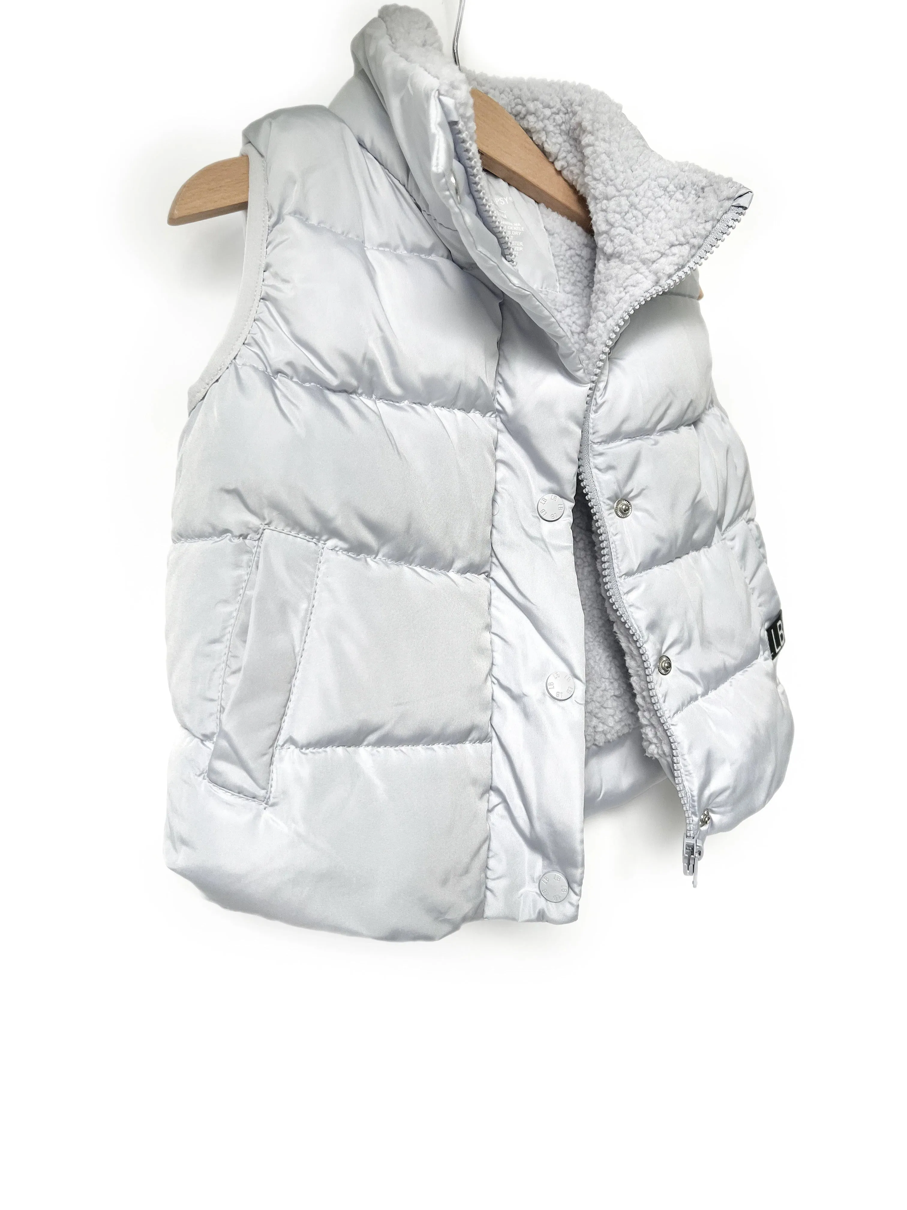 Little Bipsy Sherpa Lined Puffer Vest - Ice