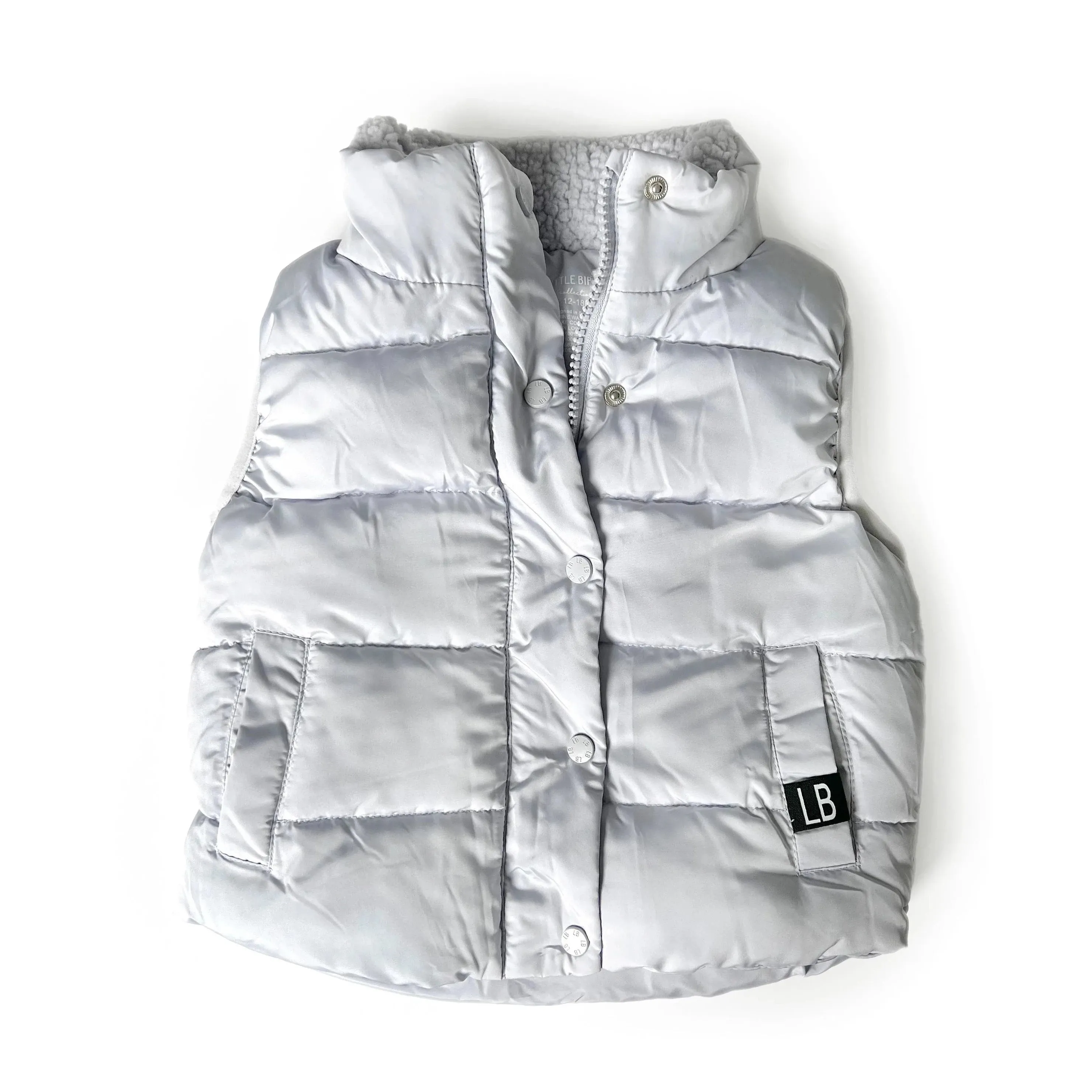 Little Bipsy Sherpa Lined Puffer Vest - Ice