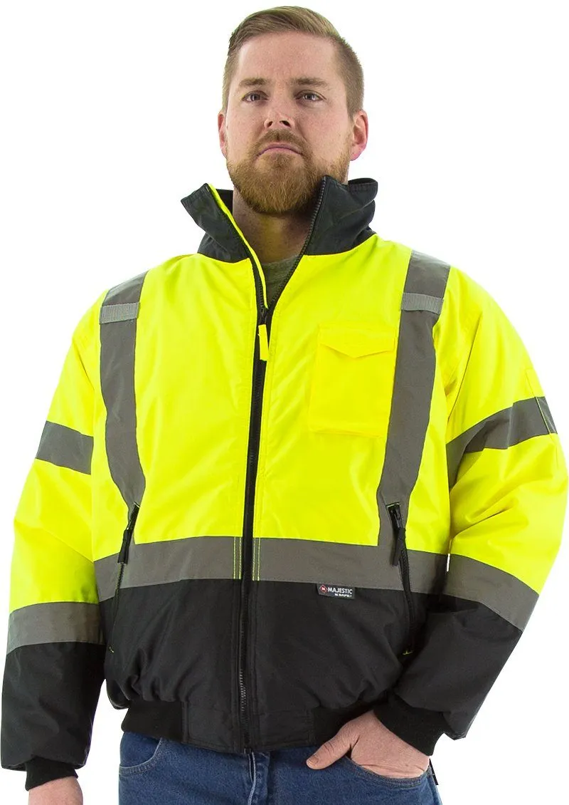 Majestic 75-1313 Economical High Visibility Yellow Bomber Jacket