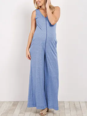 Maternity V-neck Vest Wide-leg Jumpsuit