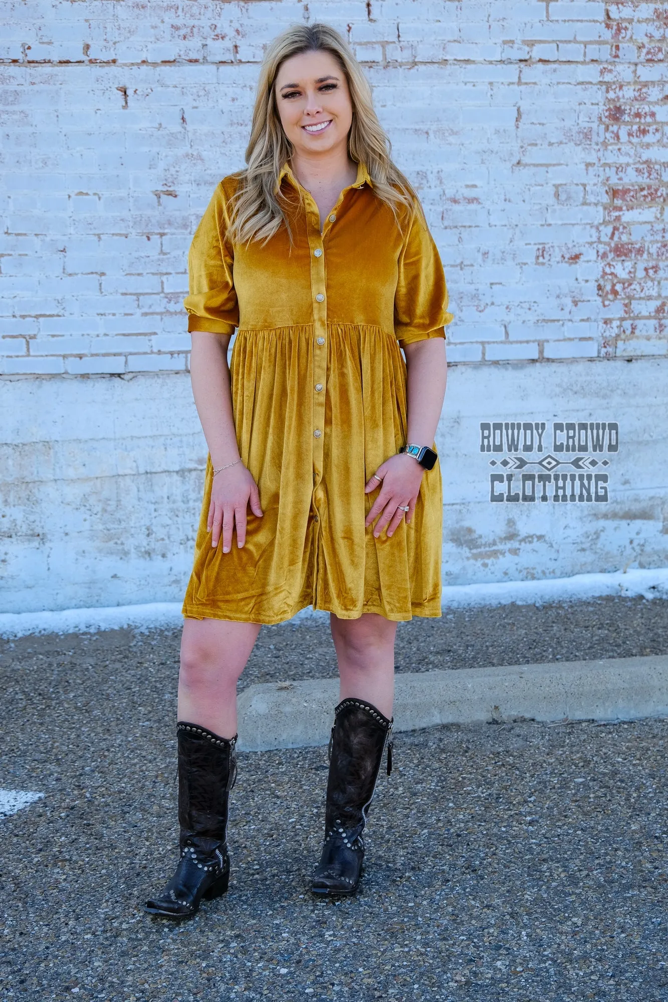 Melrose Mustard Velvet Dress/ Duster