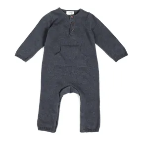 Milan Heather Knit Kangaroo Pocket Jumpsuit Romper