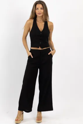 MILO BLACK VEST JUMPSUIT