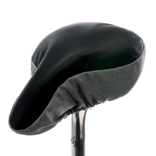 Opulent Black Saddle Cover - Black Leather