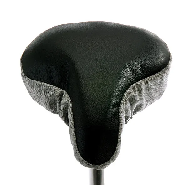 Opulent Black Saddle Cover - Black Leather