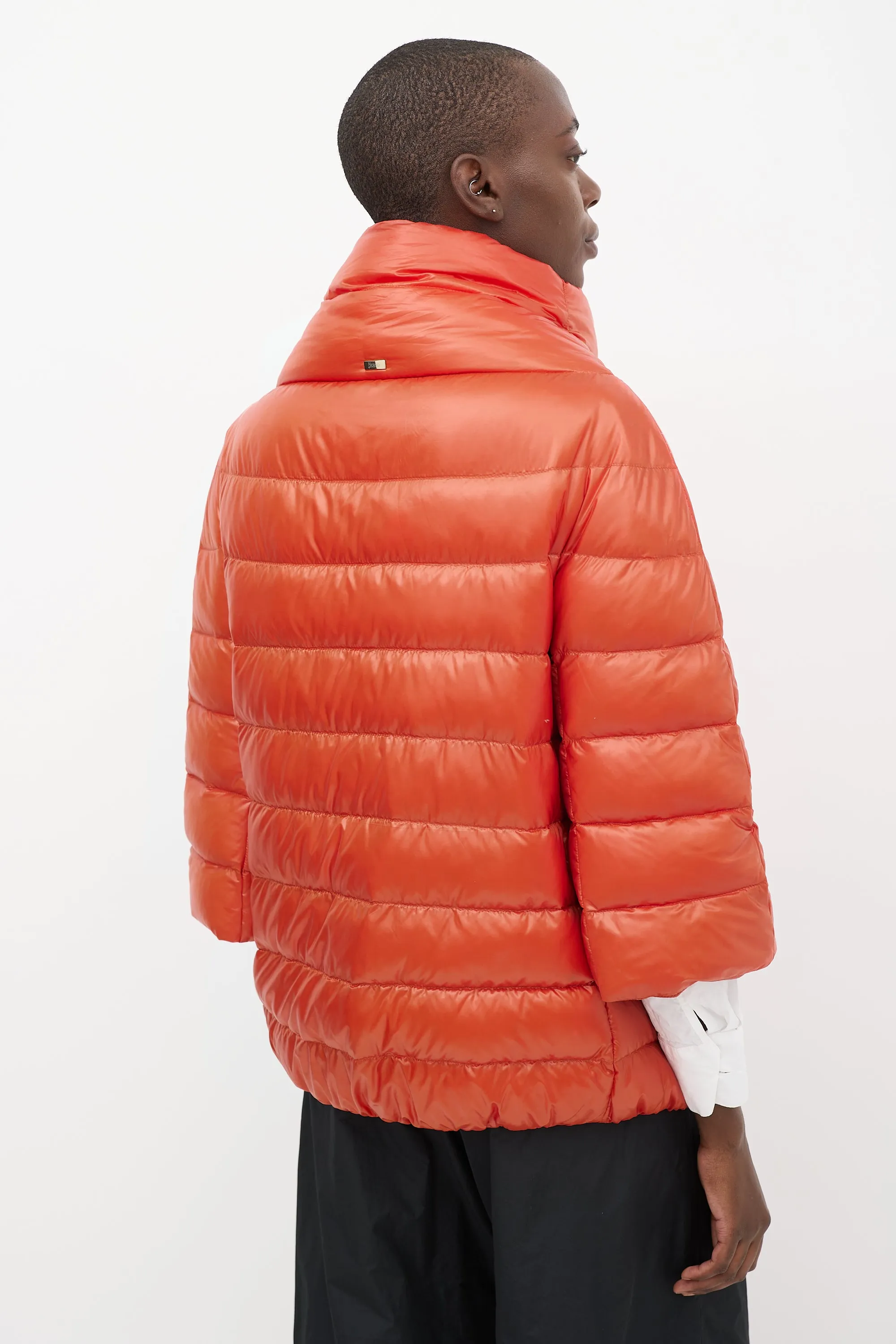 Orange Quilted Down Sofia Jacket