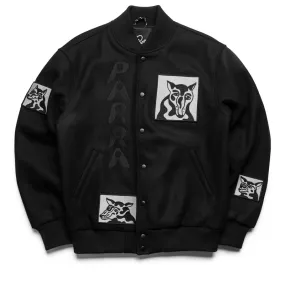 Parra Dog Faced Varsity Jacket - Black