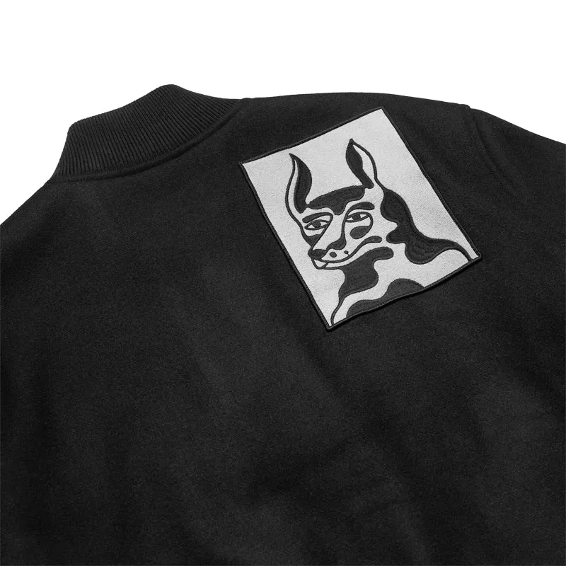 Parra Dog Faced Varsity Jacket - Black