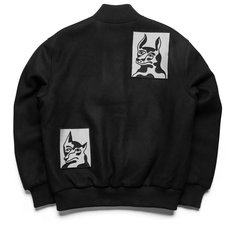 Parra Dog Faced Varsity Jacket - Black