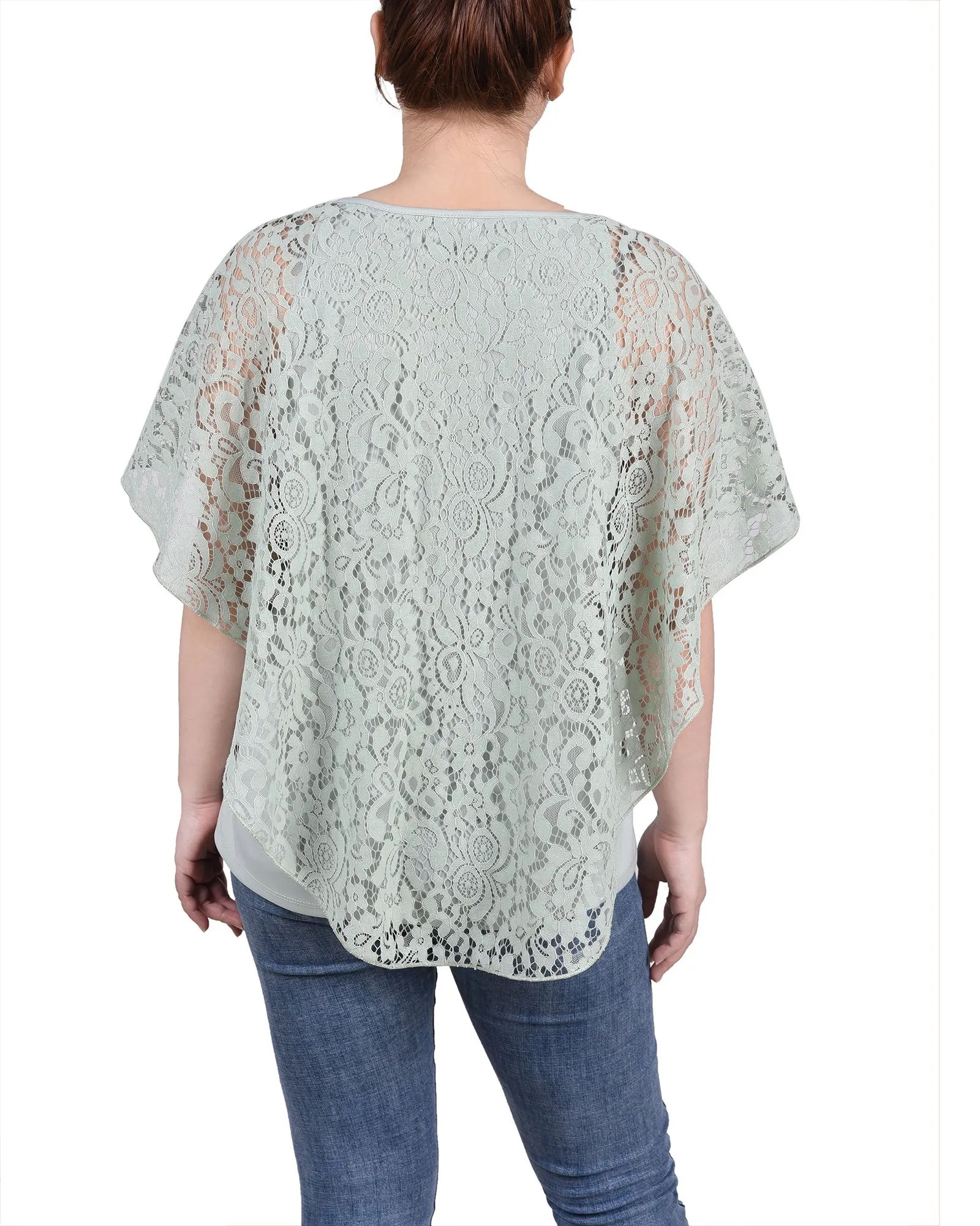 Petite Lace Poncho With Bar