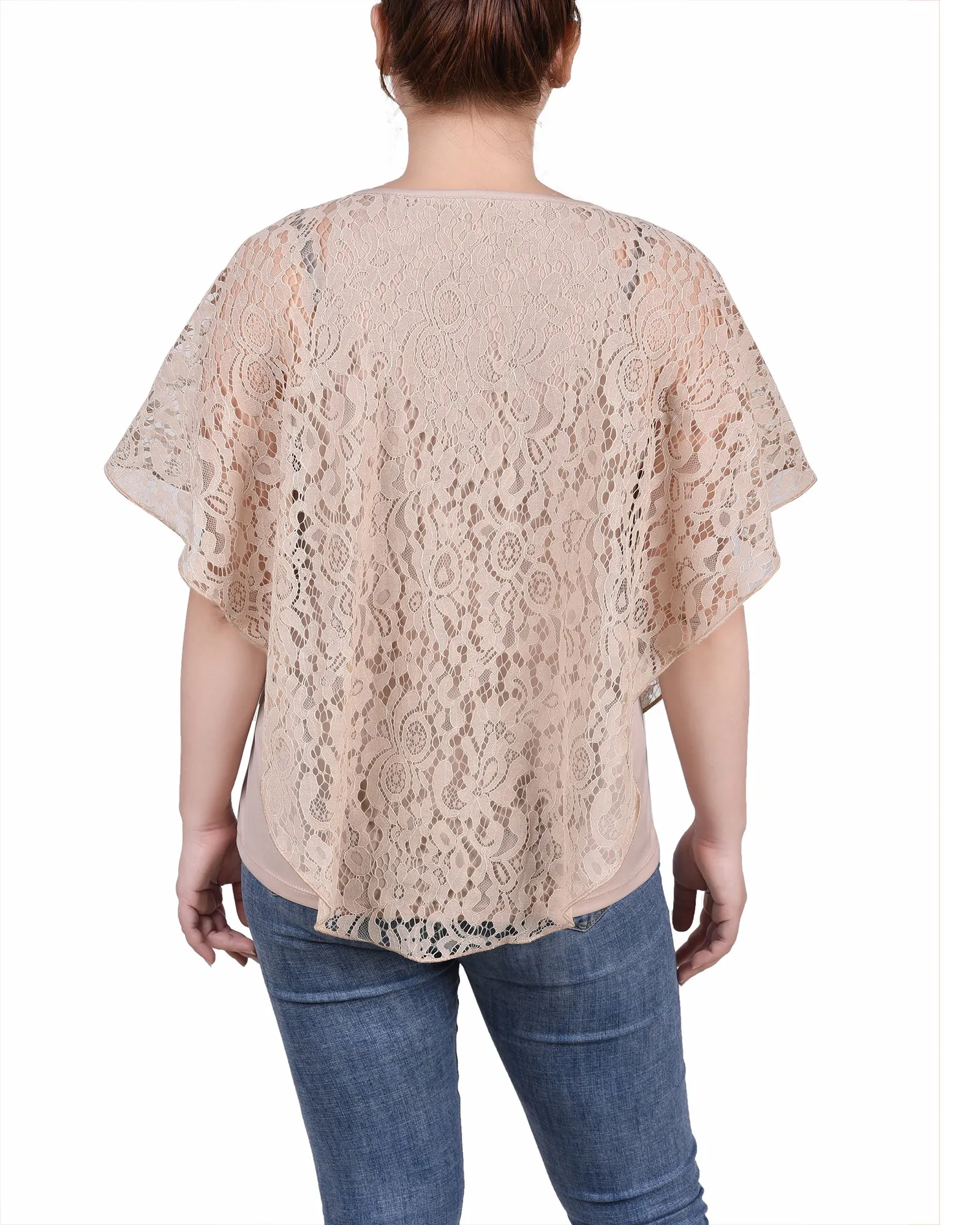 Petite Lace Poncho With Bar