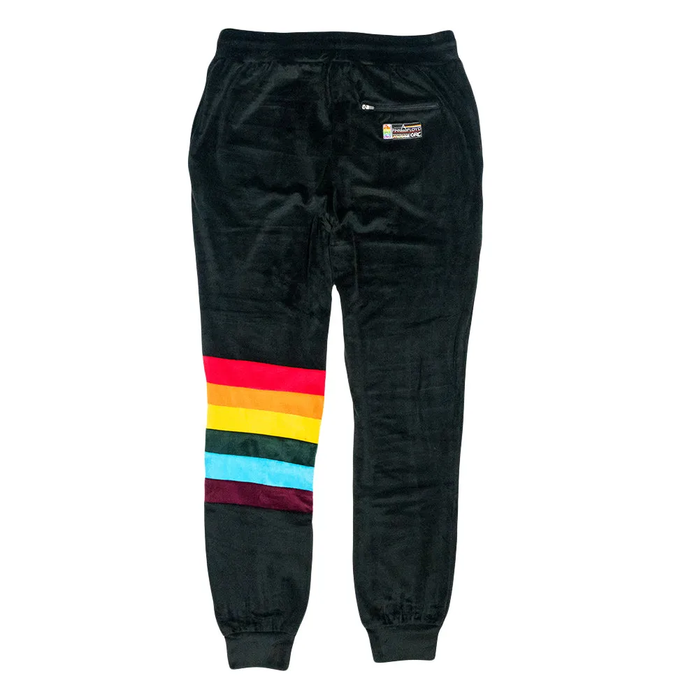 Pink Floyd DSOTM V2 Black Rainbow Velour Joggers