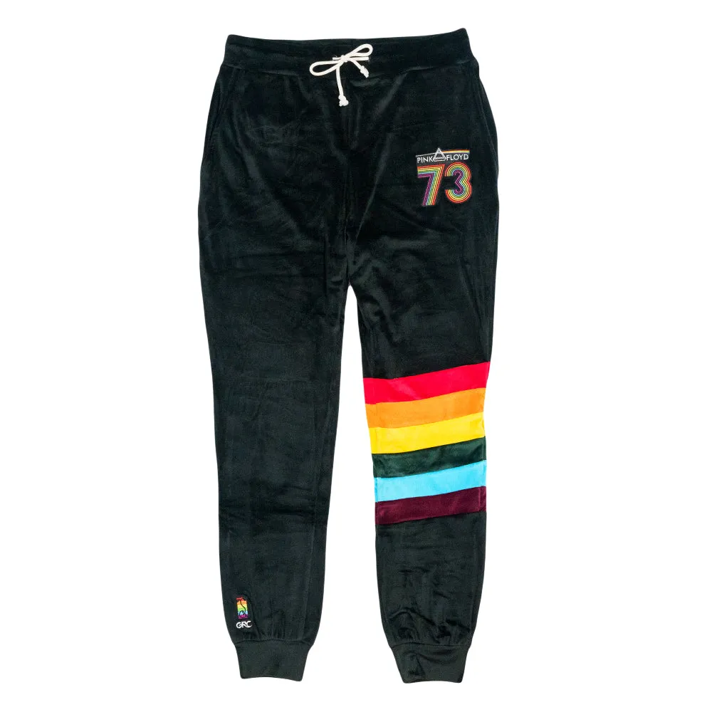 Pink Floyd DSOTM V2 Black Rainbow Velour Joggers