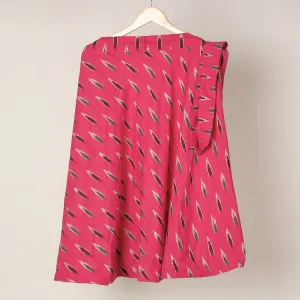 Pink - Pochampally Ikat Cotton Wrap Around Skirt