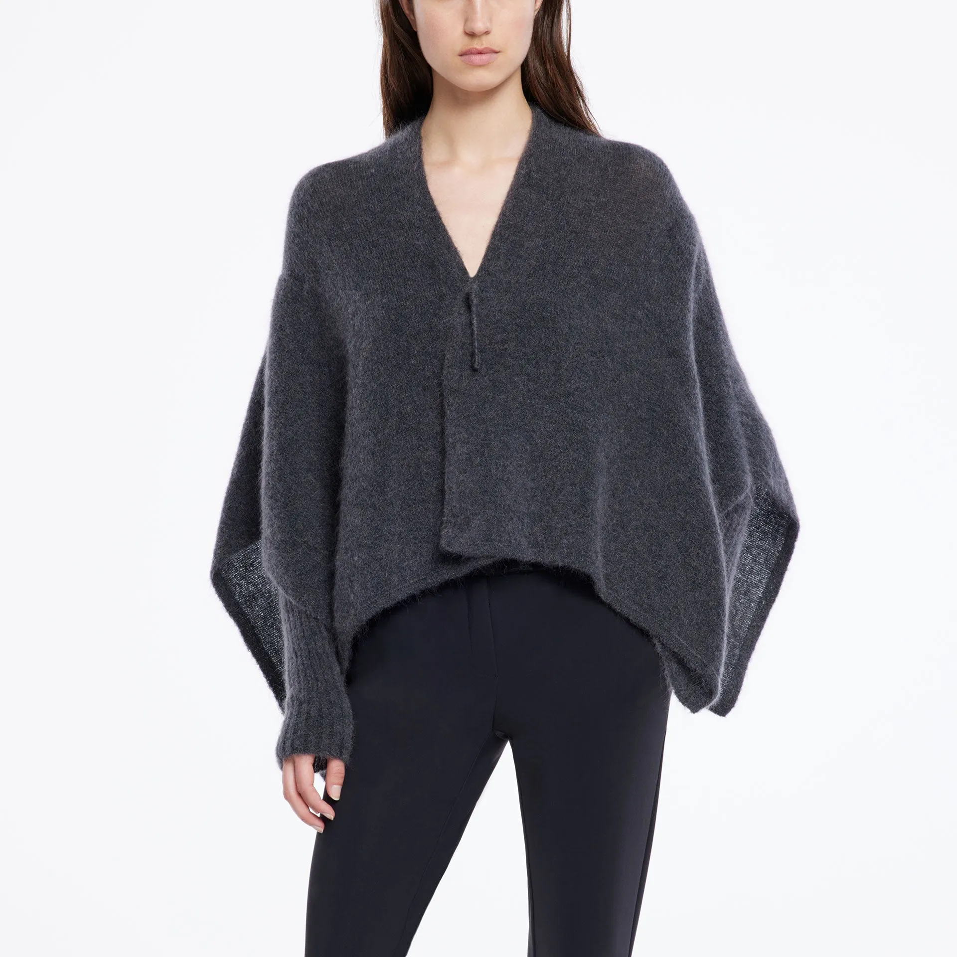 Poncho w/ Sleeves- Dark Grey