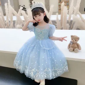 Princess Elsa Dress  New Girls' Ice and Snow Dress Dress Performance Skirt in Stock Direct Supply