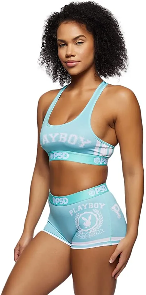 PSD Women's Boy Short with Wide Elastic Band - Teal/Playboy Varsity Bs