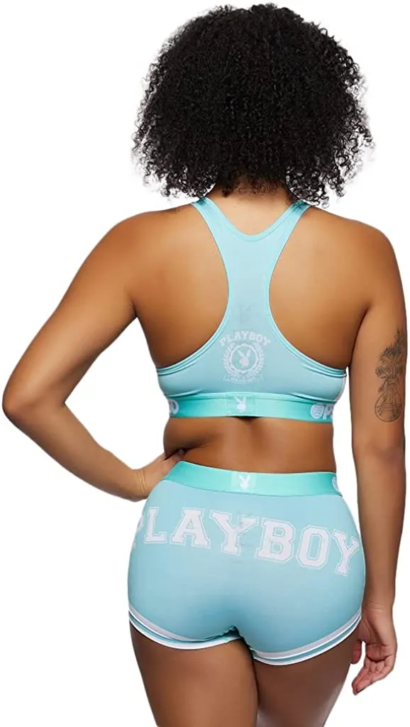 PSD Women's Boy Short with Wide Elastic Band - Teal/Playboy Varsity Bs