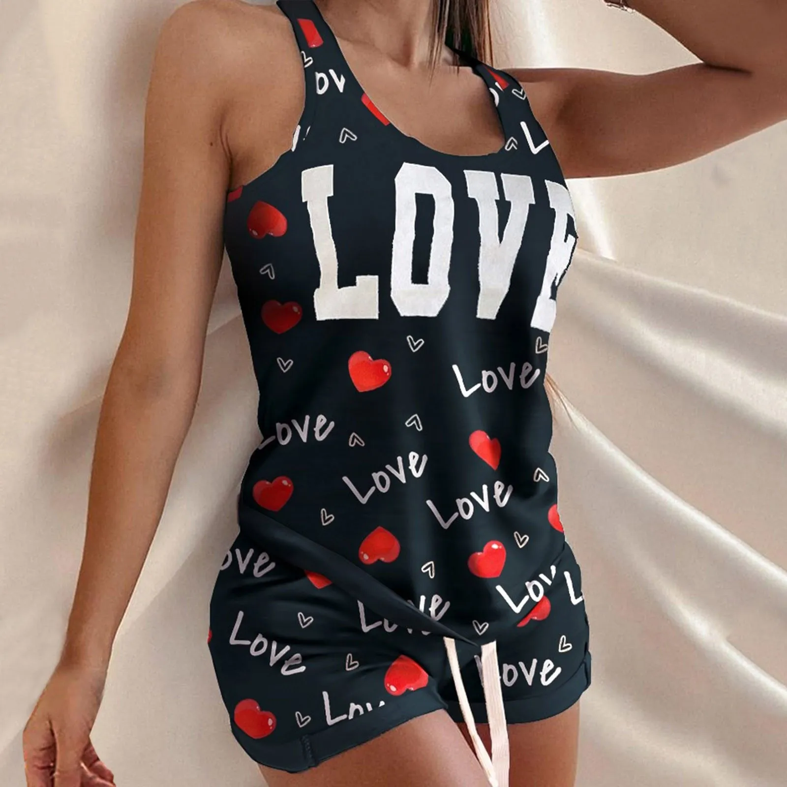 "Wynter" Love Printed Lounge Set