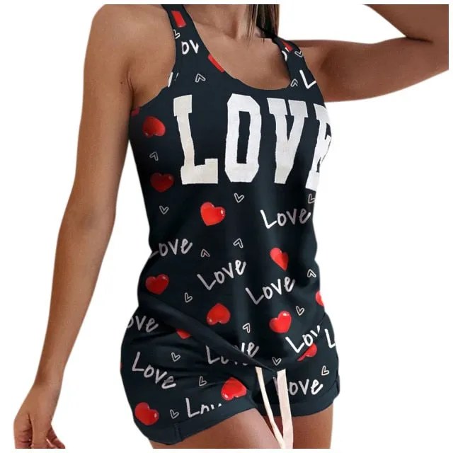 "Wynter" Love Printed Lounge Set