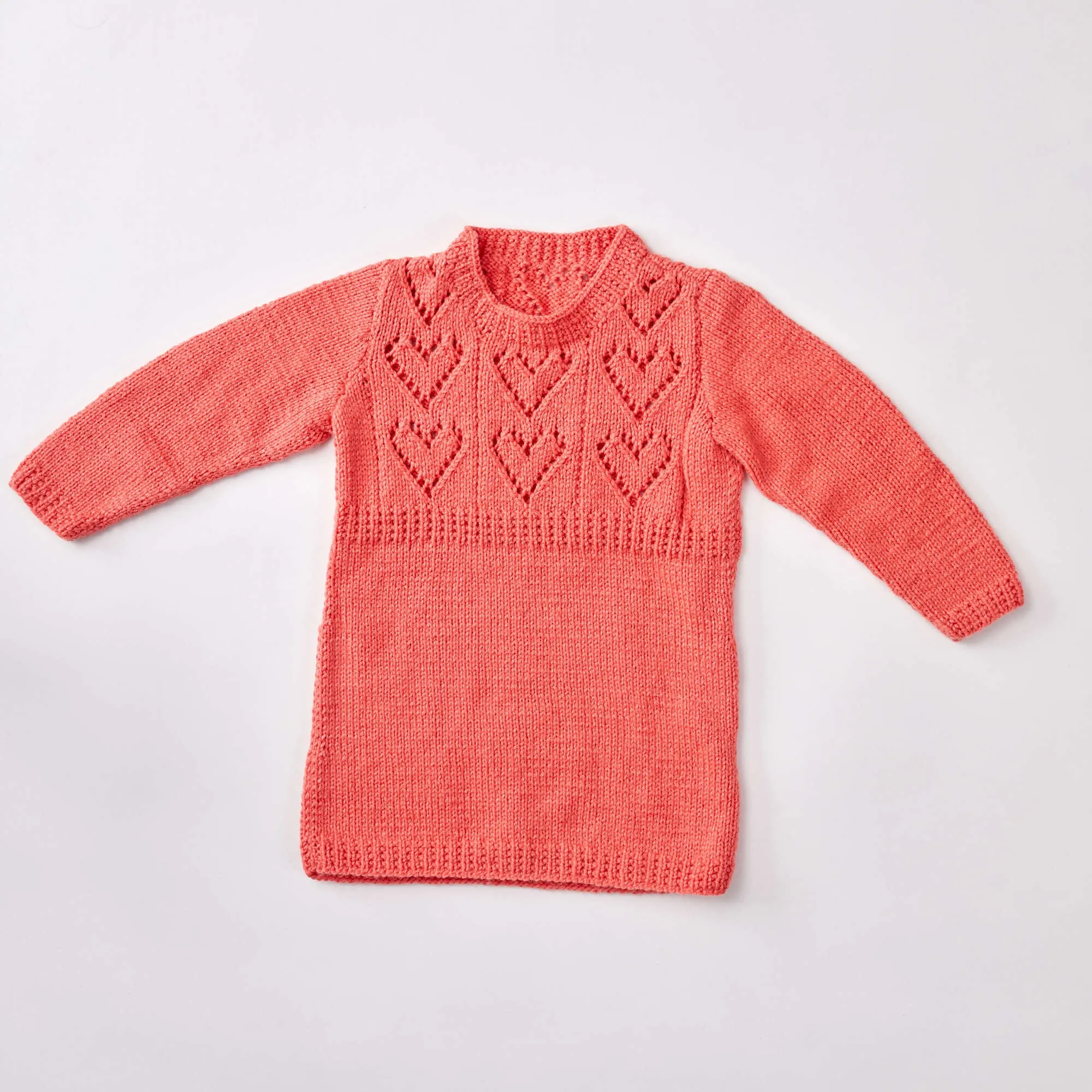 Red Heart Knit Child's Heart Yoke Tunic