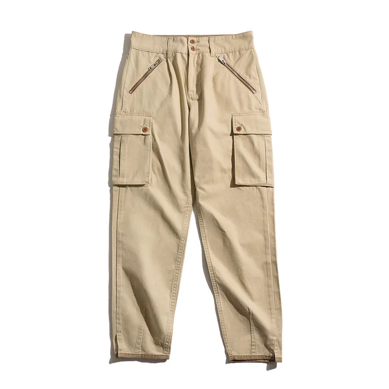 Retro Khaki Casual Pants