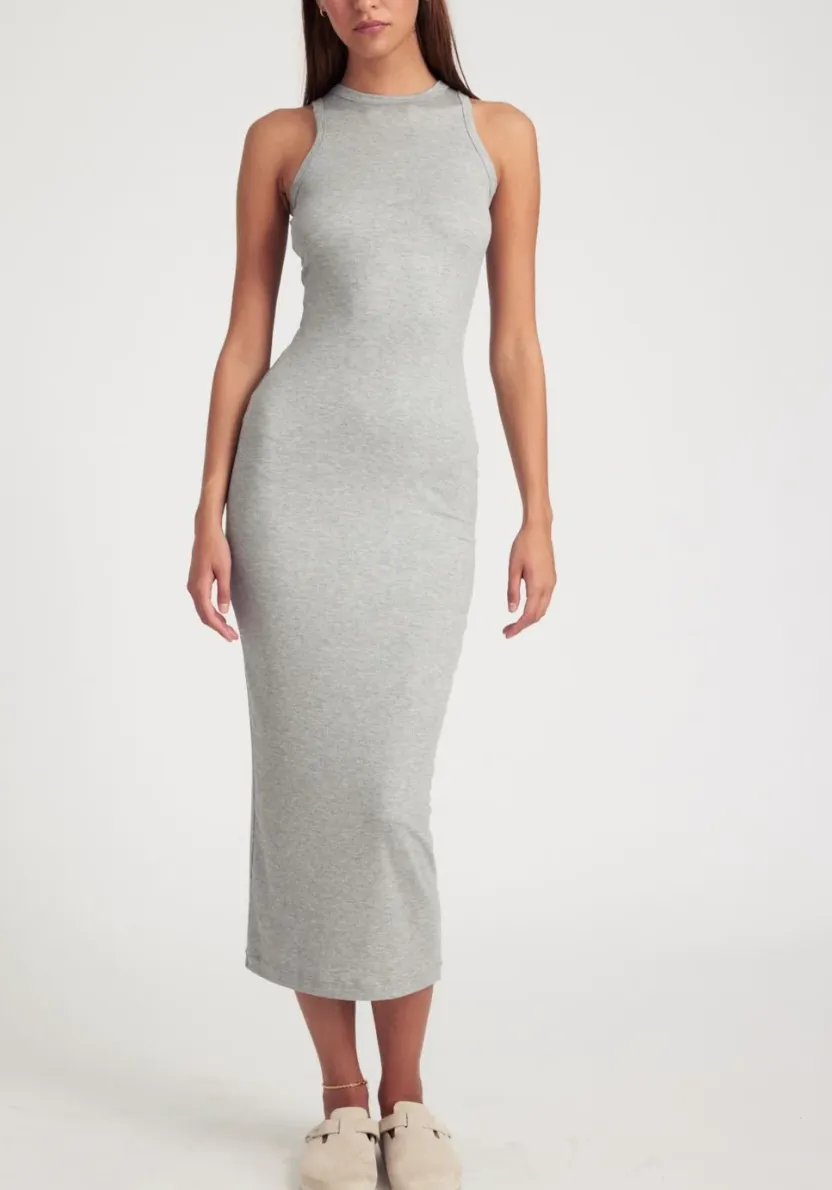 RIBBED RACER DRESS