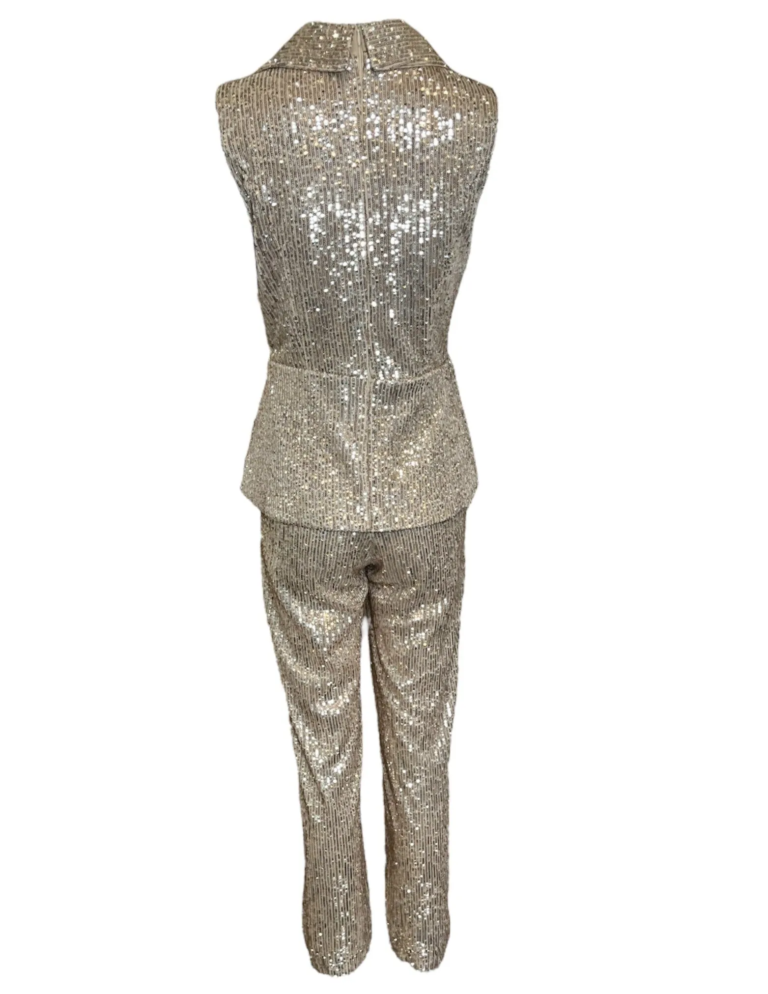 Romeo Gigli Gold Sequin Jumpsuit