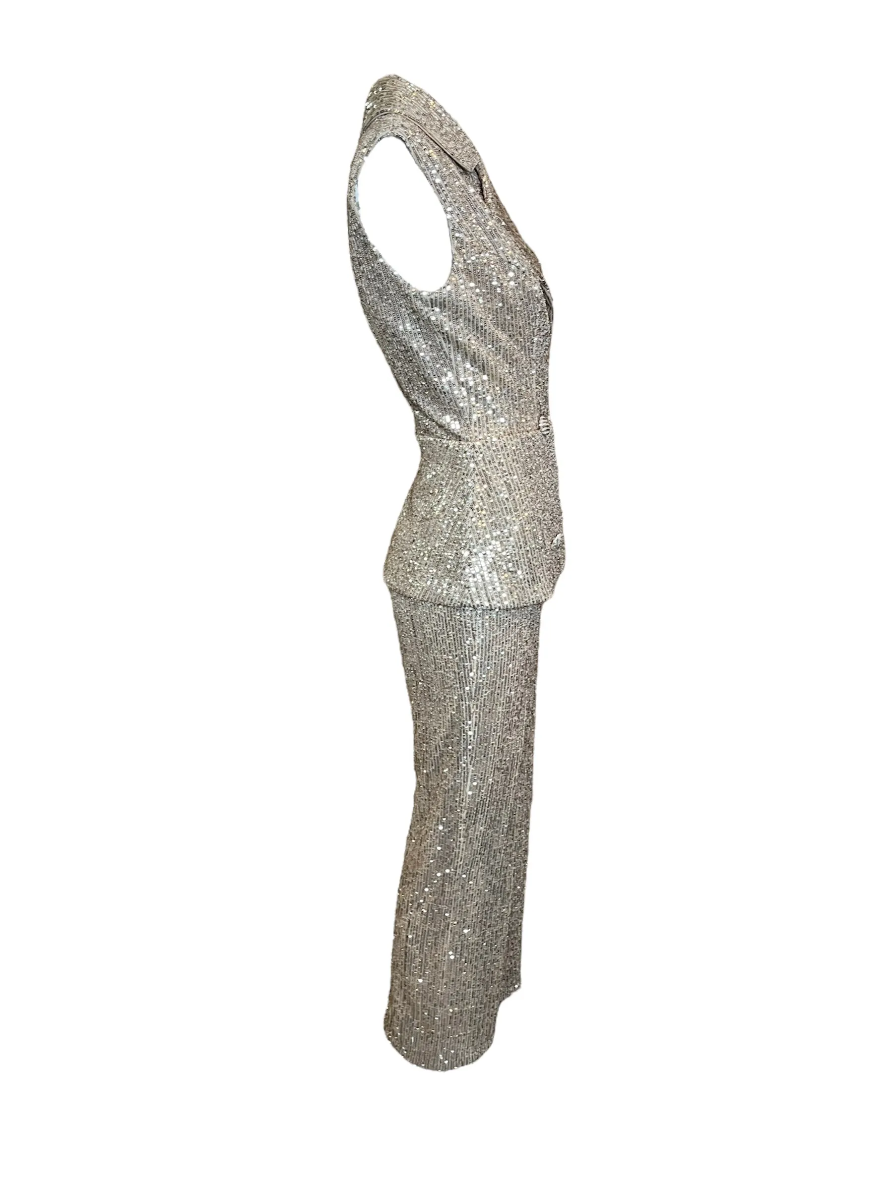 Romeo Gigli Gold Sequin Jumpsuit