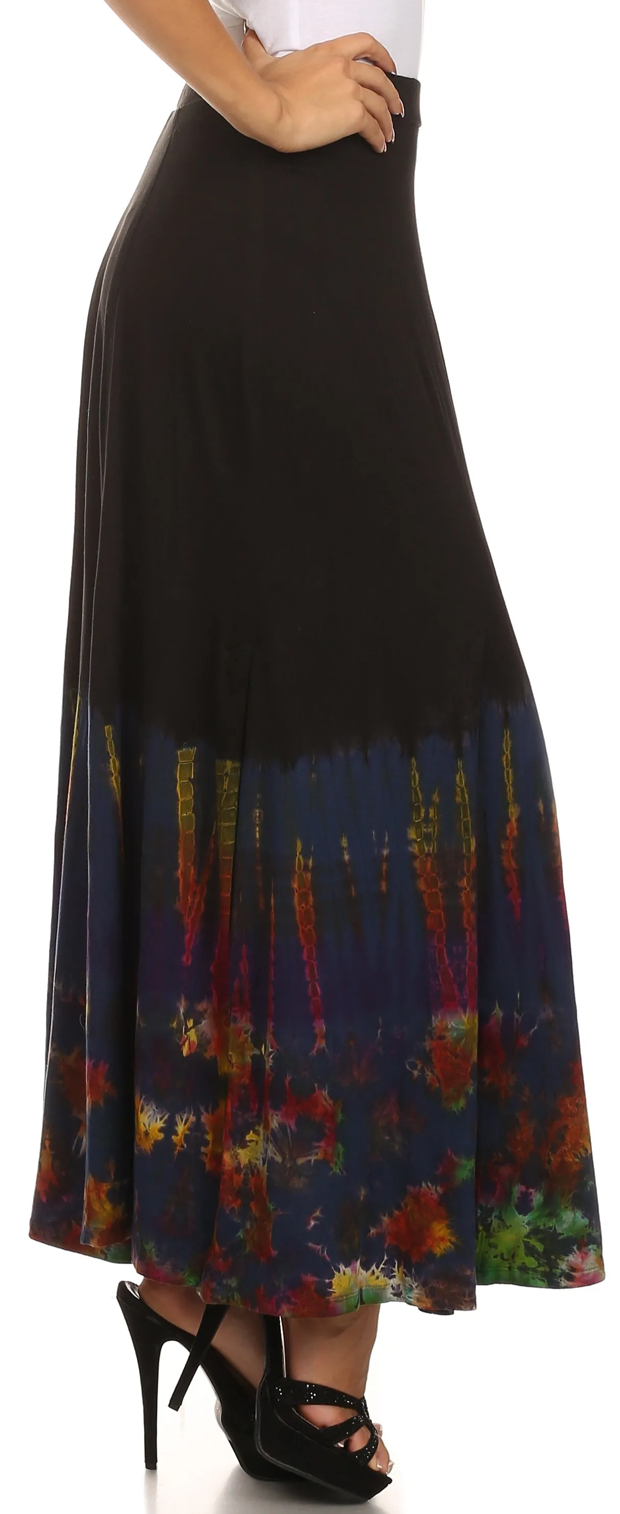 Sakkas Jax Double Slit Boho Tie Dye Skirt