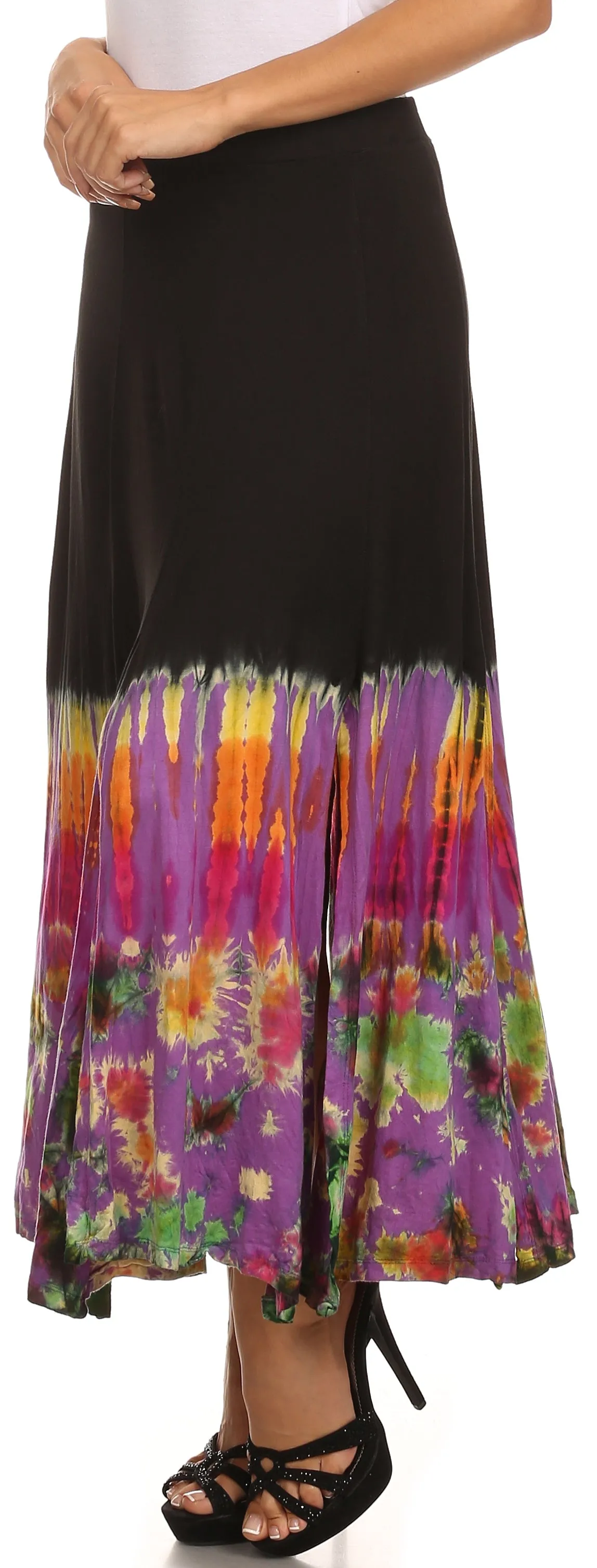 Sakkas Jax Double Slit Boho Tie Dye Skirt