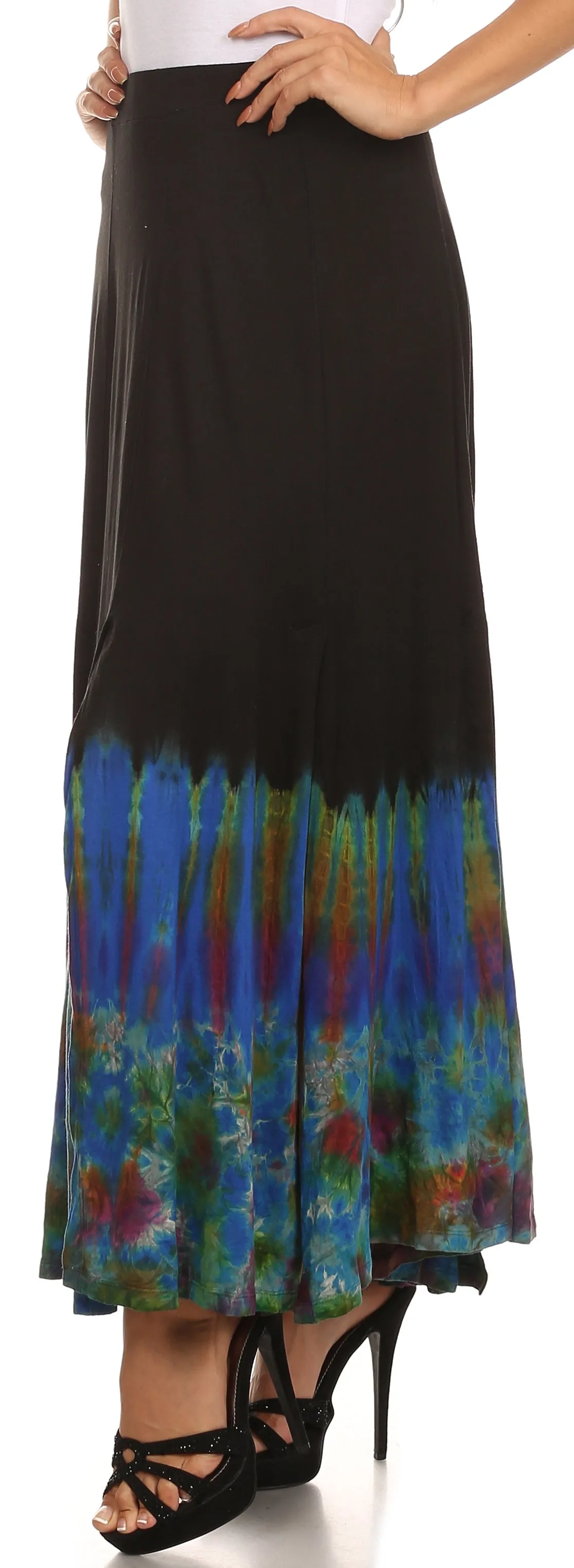 Sakkas Jax Double Slit Boho Tie Dye Skirt