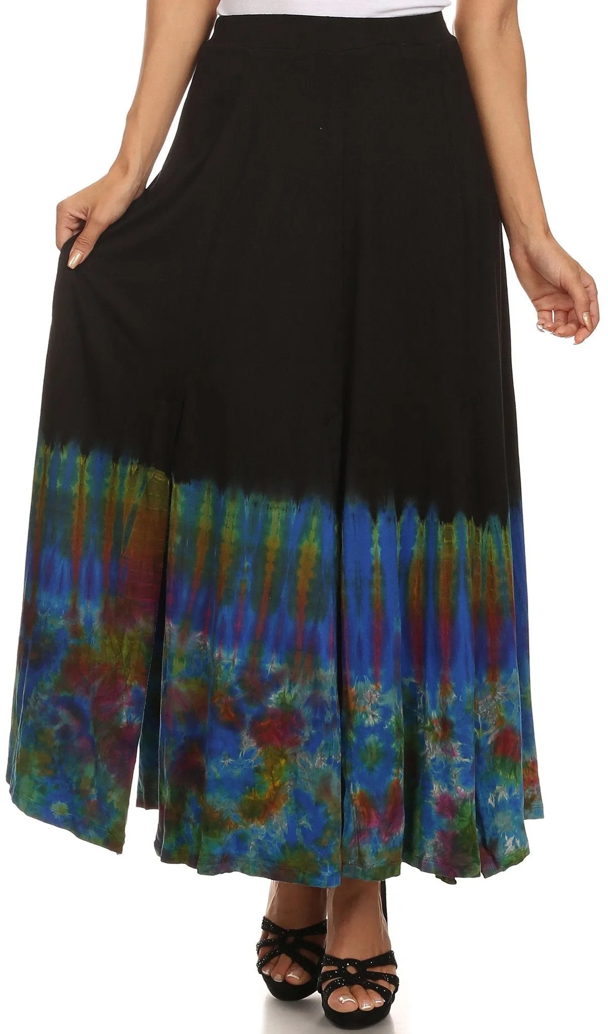 Sakkas Jax Double Slit Boho Tie Dye Skirt