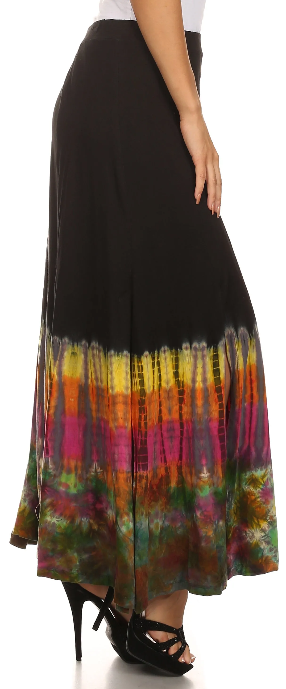 Sakkas Jax Double Slit Boho Tie Dye Skirt