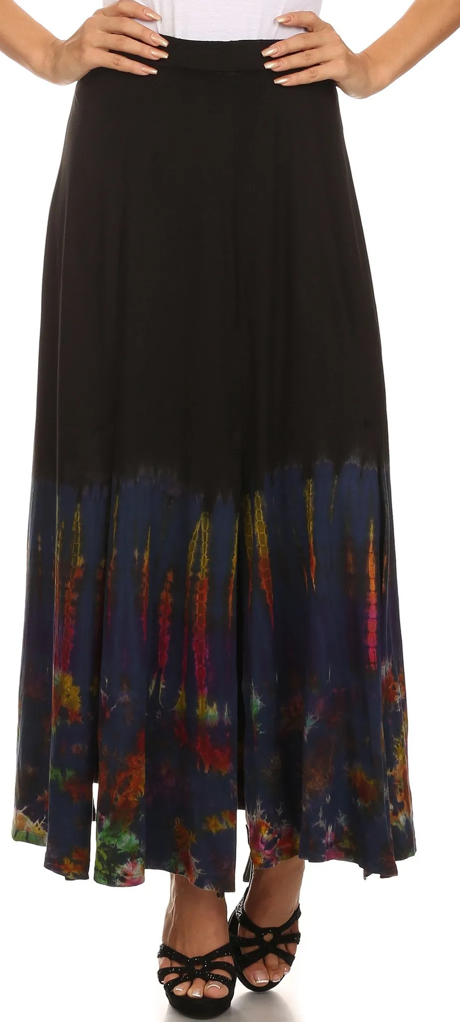 Sakkas Jax Double Slit Boho Tie Dye Skirt