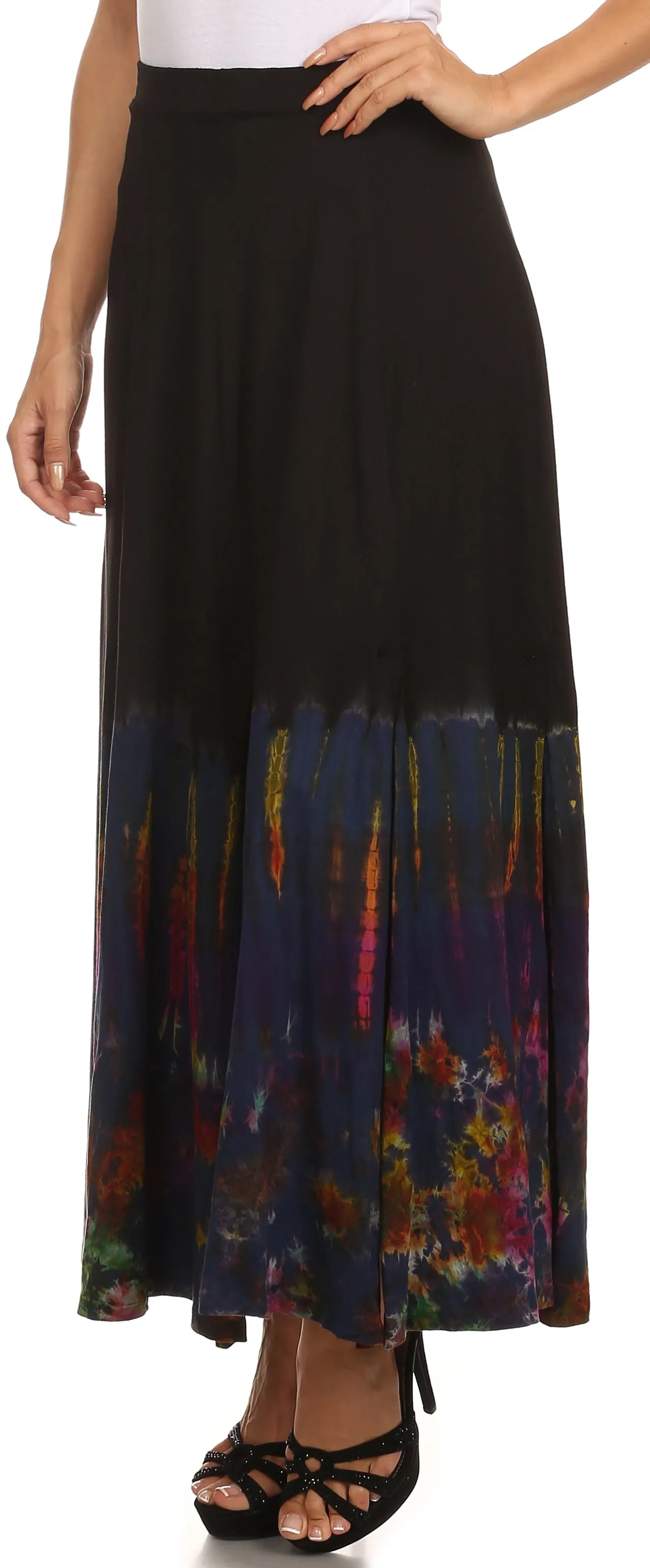 Sakkas Jax Double Slit Boho Tie Dye Skirt