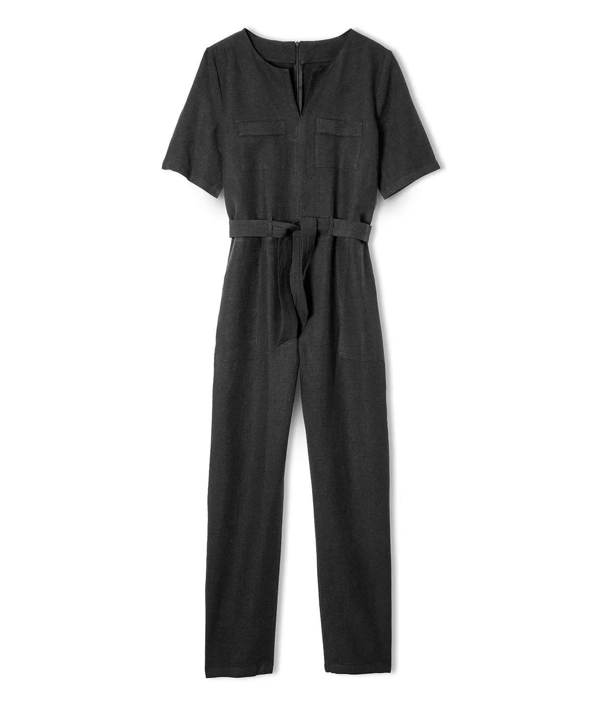 SAMPLE SALE<br>Black Linen Jumpsuit<br>Size 10