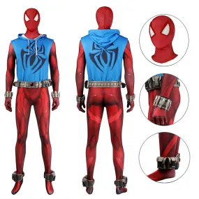 Scarlet Spider Suit Ben Reilly Jumpsuit The Spider-Verse Cosplay Costumes Halloween Outfit