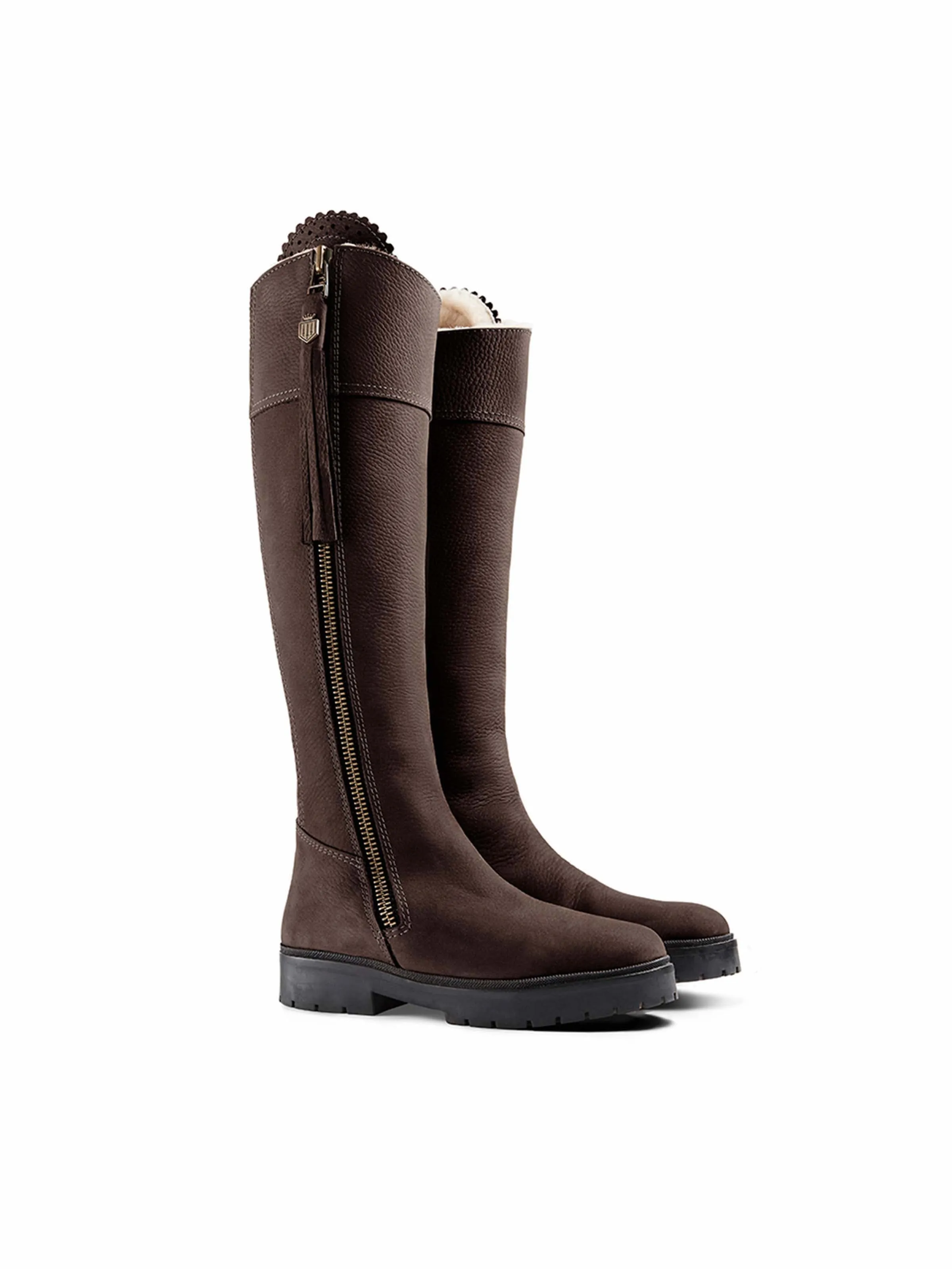 Shearling Lined Regina (Narrow Fit) - Chocolate Nubuck