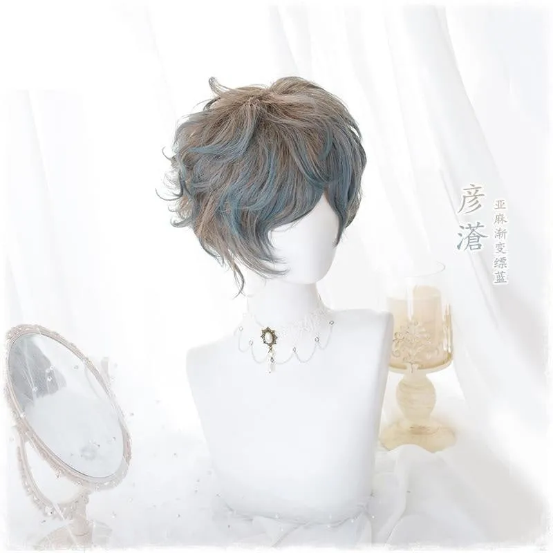 Short Blue Ombre Wig