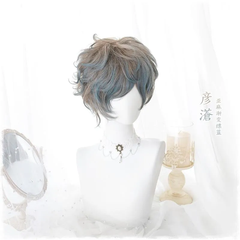 Short Blue Ombre Wig