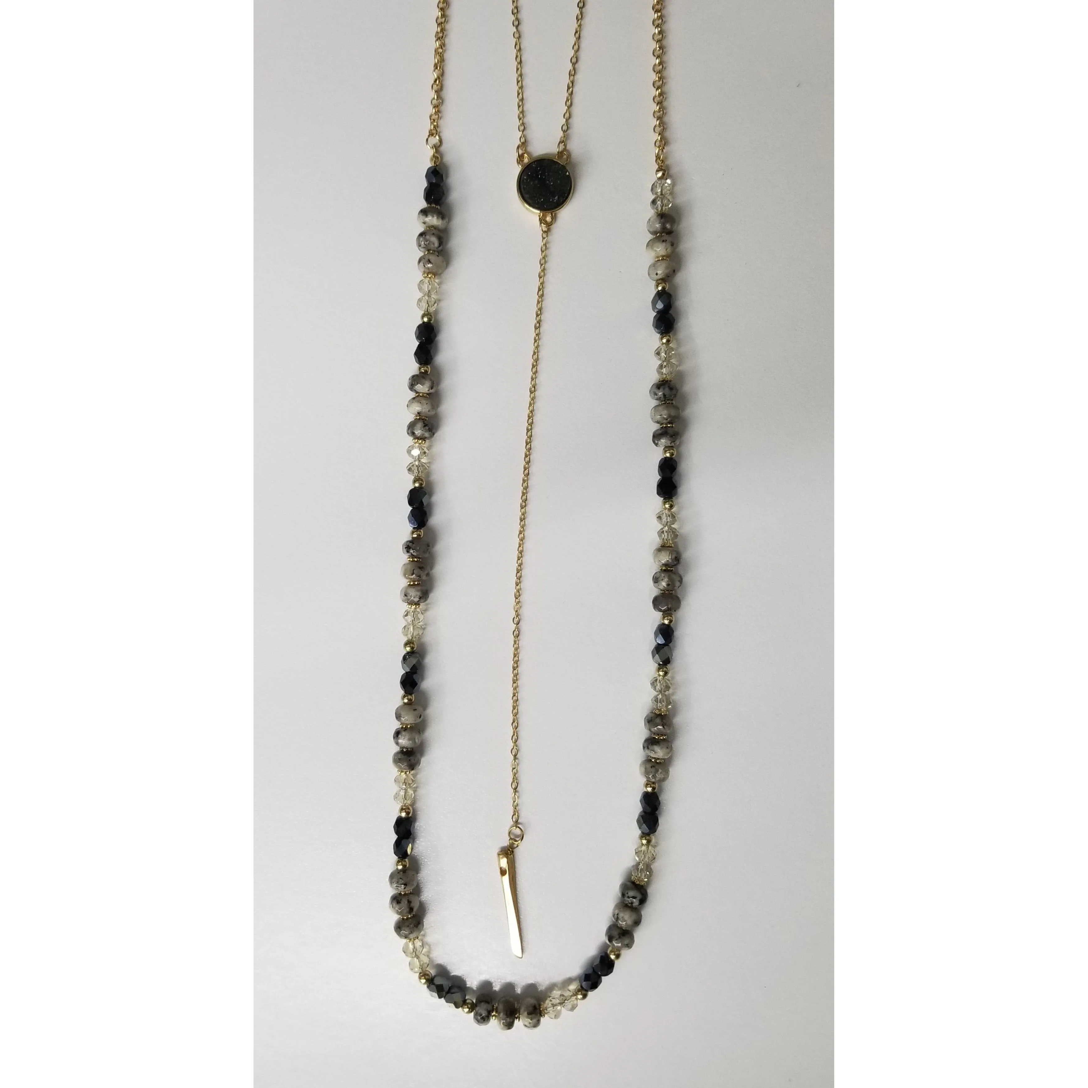 Simply Noelle Rock On Drop Necklace - Black