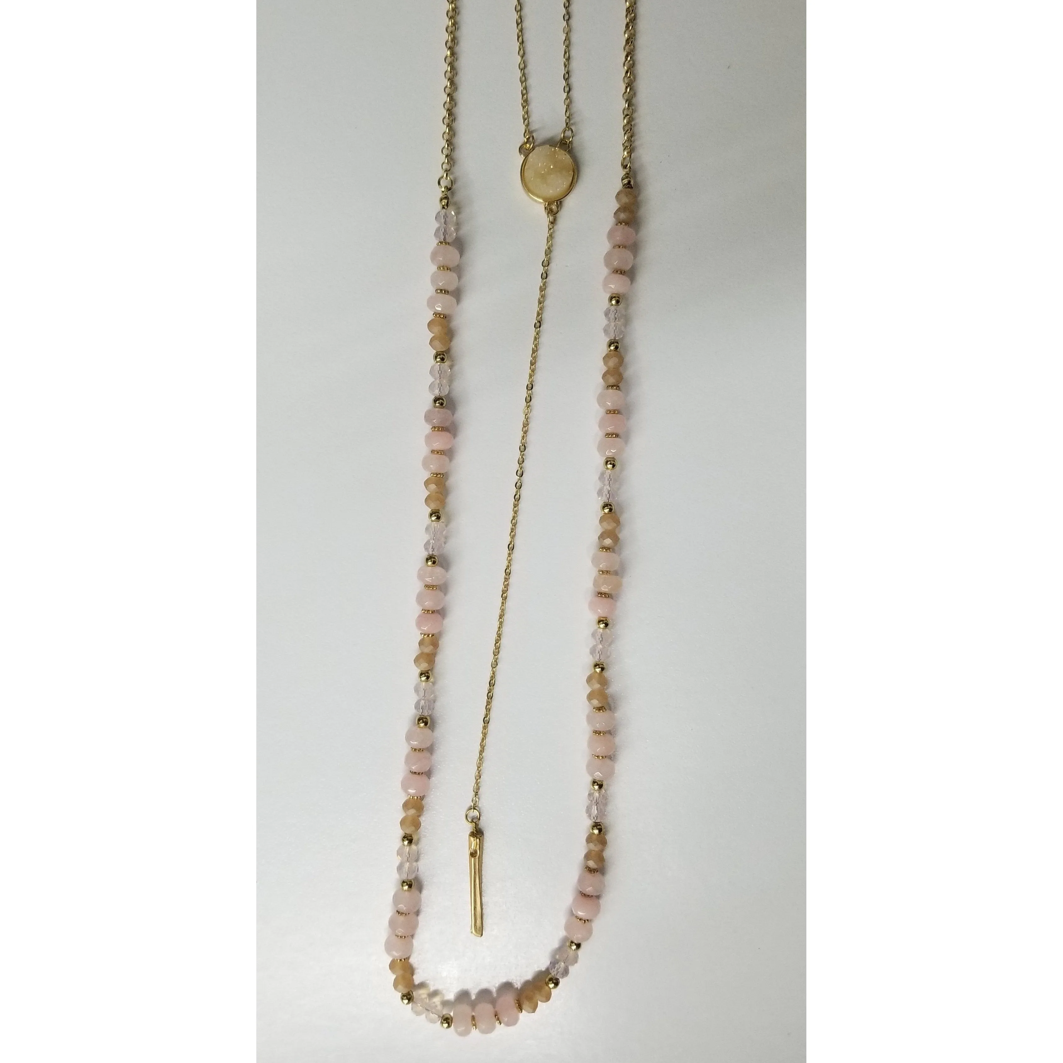 Simply Noelle Rock On Drop Necklace - Blush